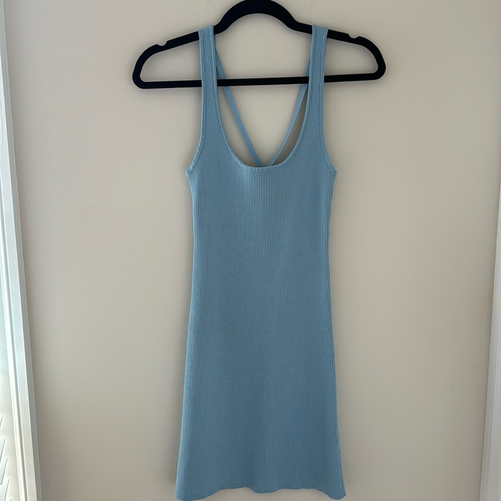 Zara light blue bodycon dress